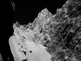 [Science] Cliffs on comet 67P wander across the landscape in summer – AI